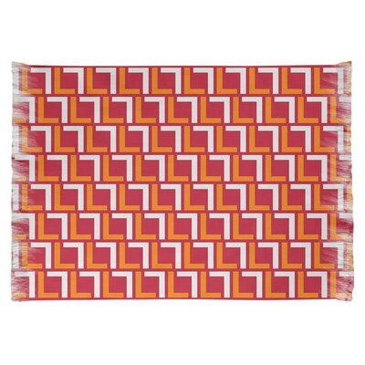 East Urban Home Tapis géométrique fait à la main orange / rose in Rugs, Carpets & Runners in Québec