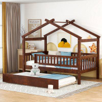 Harper Orchard Twin Size Wooden House Bed with Twin Size Trundle
