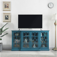 Wenty 63" TV Stand,  Sideboard Buffet ,Storage Cabinet, Teal Blue
