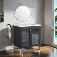Brayden Studio 31.94'' Single Bathroom Vanity with Ceramic Top