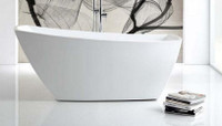 67x32 inch Oval Acrylic Freestanding Bathtub in White                                           KBQ