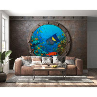 Rosecliff Heights Peel & Stick Animal Wall Mural - Submarine Window - Removable Wall Decals