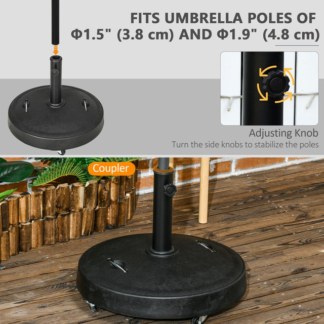 Umbrella Base 20.9" x 20.9" x 16.1" Black in Patio & Garden Furniture - Image 4