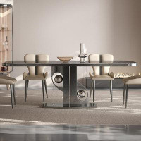 STAR BANNER Light luxury simple modern home Italian minimalist dining table and chair combination