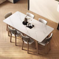 STAR BANNER Nordic solid wood sintered stone dining table sets home modern simple rectangular dining table sets.