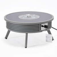Corrigan Studio 20'' H x 29'' W Propane Outdoor Fire Pit Table with Lid — Outdoor Tables & Table Components: From $99
