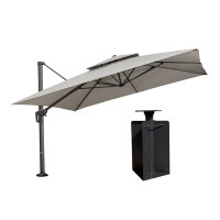 Arlmont & Co. Gira 12' Square Cantilever Umbrella with Crank Lift Counter Weights Included