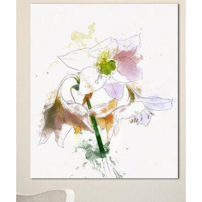 Made in Canada - Design Art 'Large Petal Watercolor Flower Sketch' Painting Print on Wrapped Canvas in Home Décor & Accents