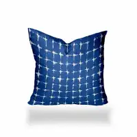 Dakota Fields 16" X 16" Blue And White Enveloped Gingham Throw Indoor Outdoor Pillow
