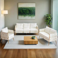 Somubi Hand-Woven Velvet Upholstered Sofa Set