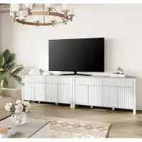 Latitude Run® White 2-In-1 Piece Sideboard TV Stand For 110 Inch TV, Modern  Entertainment Centre With Barn Doors And Sl
