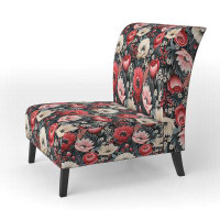 Red Barrel Studio Vintage Pink Poppy Flourish Gardens - Upholstered Cottage Accent Chair