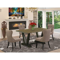 East West Furniture 4- Person Solid Wood Dining Set
