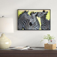 Made in Canada - East Urban Home 'Zebras Socializing and Kissing' Framed Photographic Print on Wrapped Canvas