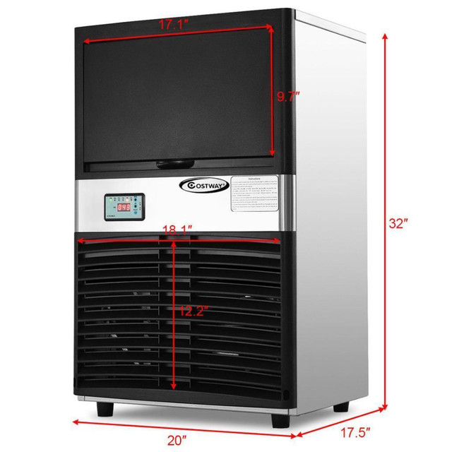 Commercial Ice Maker Automatic Stainless Steel 100lbs/24h Freestanding Portable - BRAND NEW - FREE SHIPPING in Other Business & Industrial - Image 2