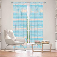 East Urban Home Lined Window Curtains 2-panel Set for Window Size by Metka Hiti - Serene Blue Sea