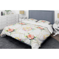 Made in Canada - East Urban Home Rose Flower Mid-Century Duvet Cover Set