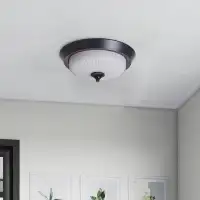 Winston Porter Darryus 2-Light Simple Round Ceiling Lamp