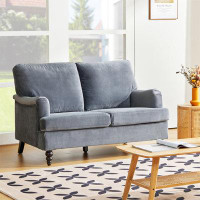 House of Hampton 2 Seater Sofa Velvet Couches For Living Room, Sofas For Living Room Furniture Sets Chesterfield Sofa Lo