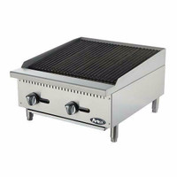 Atosa 24 Inch Radiant Broiler Heavy-duty reversible cast iron grates