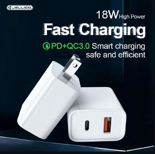 18W Jellico C15 18W PD+QC3.0 Fast Home Charger Adapter - White in Cell Phone Accessories - Image 2