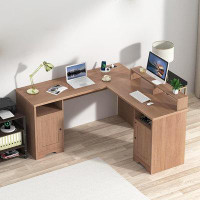 Ebern Designs L-Shaped Executive Desk, Computer Desk, Desk With Multiple Layouts, Office Desk