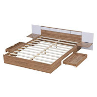 Latitude Run® Queen 2 Drawer Panel Bed with Shelves by Latitude Run®