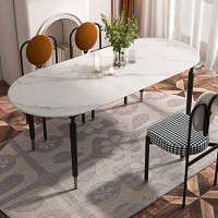 Orren Ellis French medieval light luxury rock plate table home modern simple table Nordic table