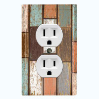 WorldAcc Colorful Fence Nature Themed 1 - Gang Duplex Outlet Standard Wall Plate