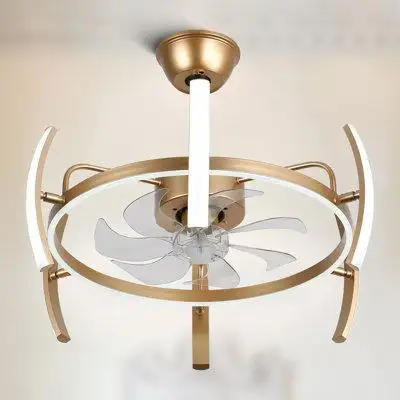 A contemporary Bella Depot ceiling fan that combines the cool comfort of a 6-speed fan with the conv...