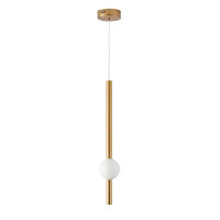 Mercer41 Anastice 1 - Light Gold LED Cylinder Pendant with a White Acrylic Shade