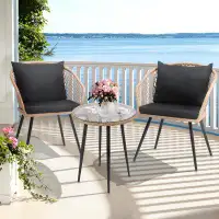 Bay Isle Home™ Bay Isle Home™ 3-Piece Outdoor Patio Furniture Wicker Bistro Set