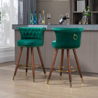 WDDH Counter Height Bar Stools For Kitchen Counter Solid Wood Legs With A Fixed Height Of 360 Degrees (Set Of 2)_36.02 x
