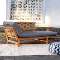Birch Lane™ Fumero Rolland 79'' Wide Outdoor Teak Patio Daybed with SunbCushions