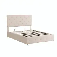 Red Barrel Studio Upholstered Platform bed with a Hydraulic Storage System