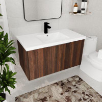 Latitude Run® 36" Wall-Mounted Single Bathroom Vanity Set
