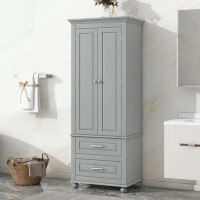 Wildon Home® Tall Storage Cabinet with Two Drawers and two shelves