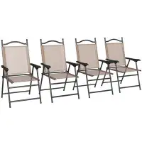 Inbox Zero Outsunny Folding Patio Chairs, Set of 4,Grey