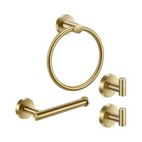 NIERBO 4 Pieces Brushed Gold Bathroom Accessories Set