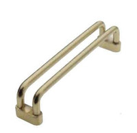 D. Lawless Hardware 3-3/4" Solid Brass Rail Style Pull Polished Lacquer Brass