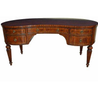 Leighton Hall Furniture Manufactured Wood and Solid Wood Half-Circle Desk