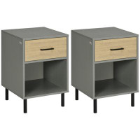 Latitude Run® Latitude Run® Nightstand Set Of 2, Side Table With Drawer, Storage Shelf, End Table For Living Room Bedroo