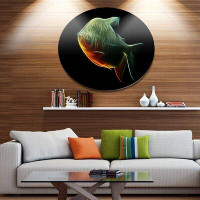 Made in Canada - Design Art 'Fractal Pacu Fish on Black' Graphic Art Print on Metal