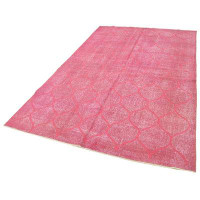 Rug N Carpet Geometric Carpet Pink Geometric Cotton Handmade Area Rug