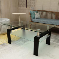 Wrought Studio Rectangle Glass Coffee Table