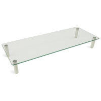 Mount-it Mount-It! Glass Desktop Monitor Stand Riser, 22 Inches Wide Clear Tempered Glass Hold Up to 44 Lbs.