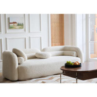 Orren Ellis Cream White Solid Color Minimalist Sofa
