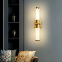 Mercer41 Izzabelle Modern Gold Vanity Light/Wall Light with Glass Shade for Bedroom Bathroom