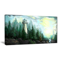 Made in Canada - East Urban Home 'Landscape with River and Trees' Oil Painting Print on Canvas