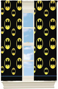 Batman After Dark Kids Room Darkening Window Curtain Panels - 42 X 63 Inch